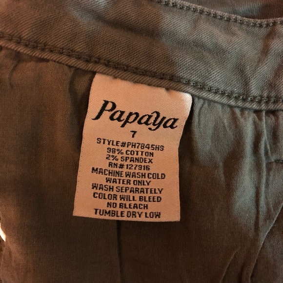 PAPAYA Olive Jeans Size 7 - Picture 1 of 3